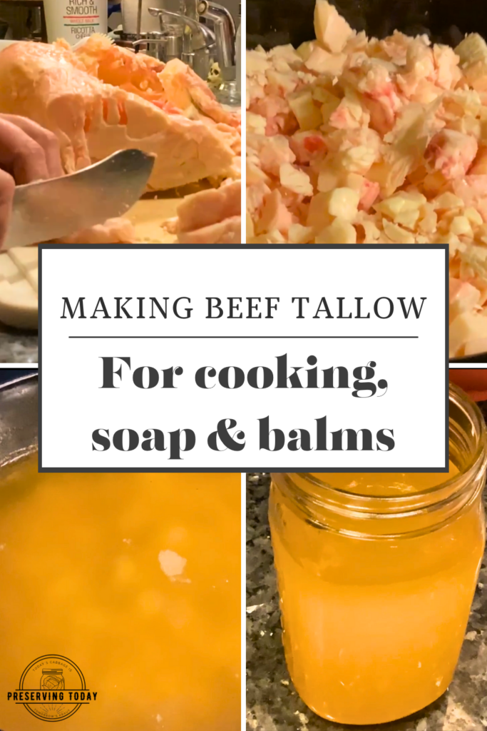 Making beef tallow for cooking soap and balms. #tallow #soapmaking #renderingfat #preservingtoday